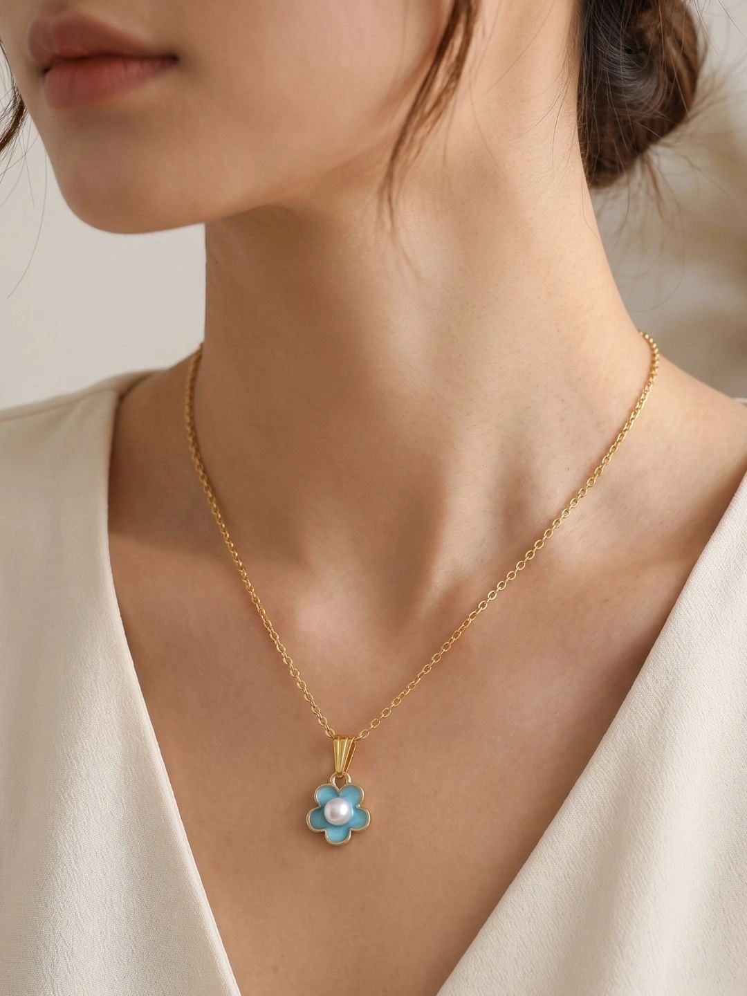 Brandsoon Brass Gold-Plated Enamelled Necklace-picture-41