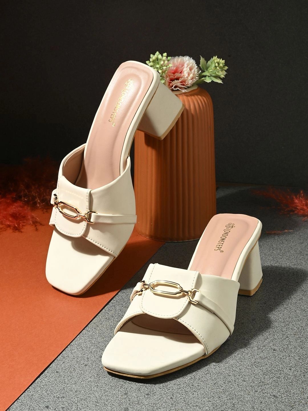 LONDON STEPS Block Mules with Buckles-picture-29
