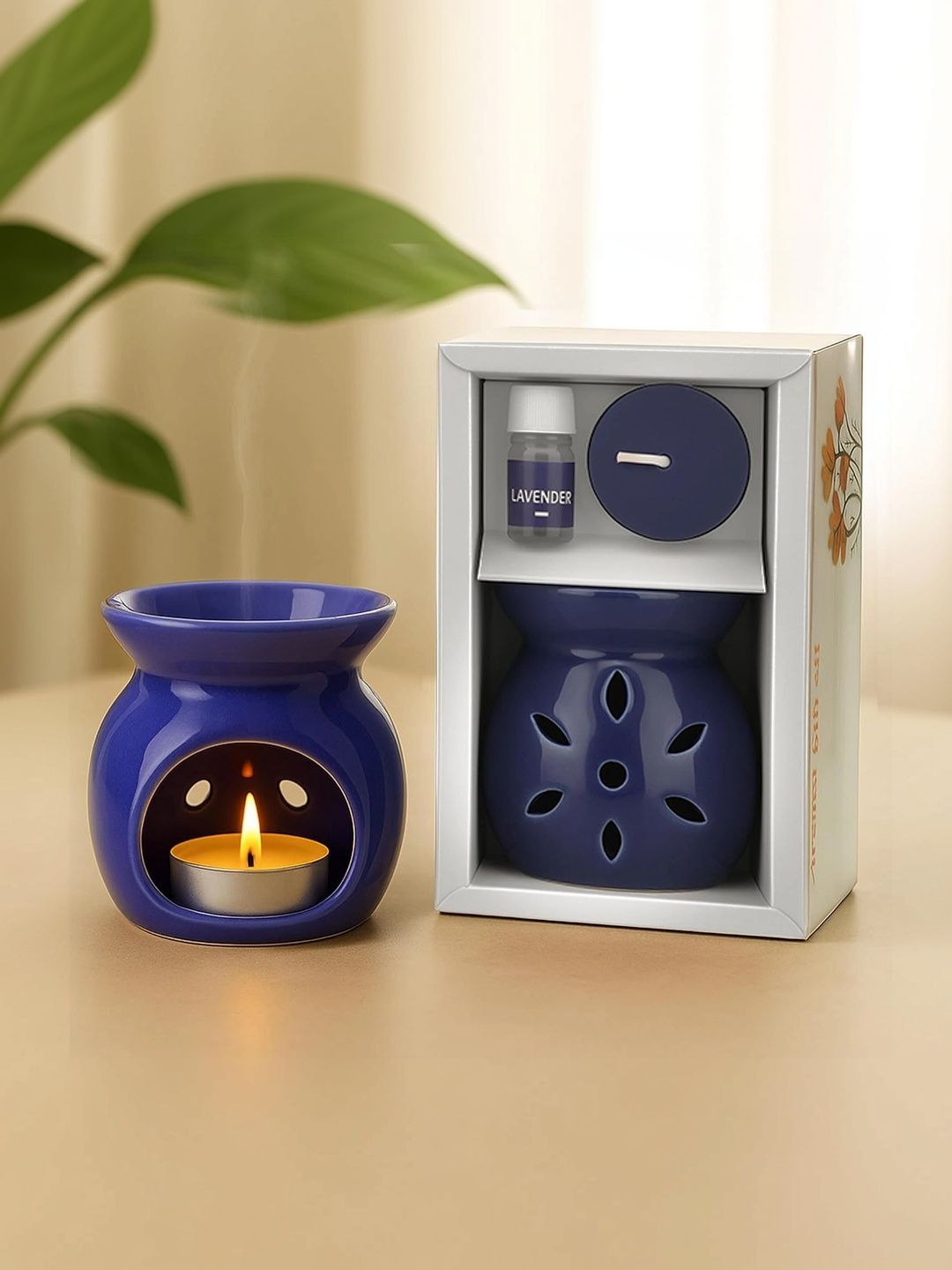 Smart Garden Blue Ceramic Burner Jar Aroma Oil Diffusers-image-45