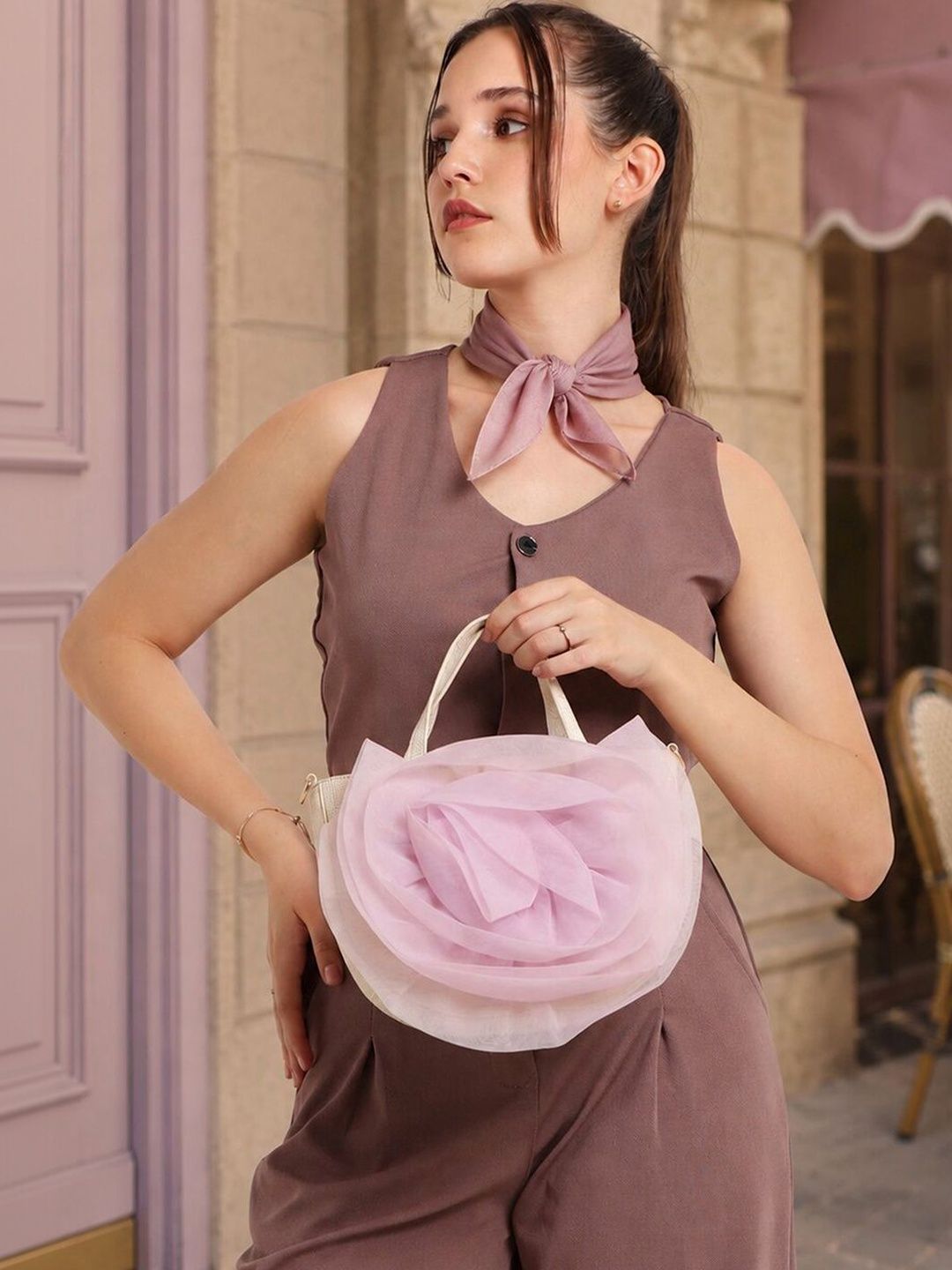 Caprese X Emily in Paris Ella Lilac Small Women Satchel Bag-image-43