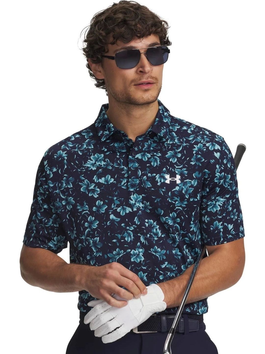 UNDER ARMOUR Men Floral Printed Polo Collar T-shirt-picture-32