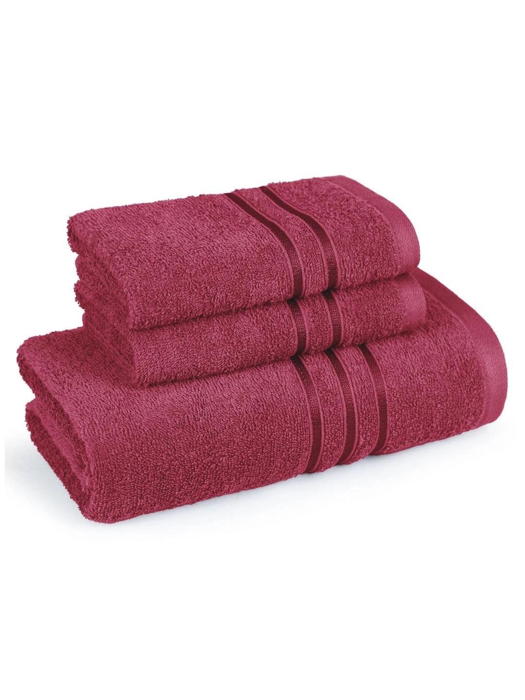 MYTRIDENT Red 3 Piece Cotton 400 GSM Towel Set-image-37