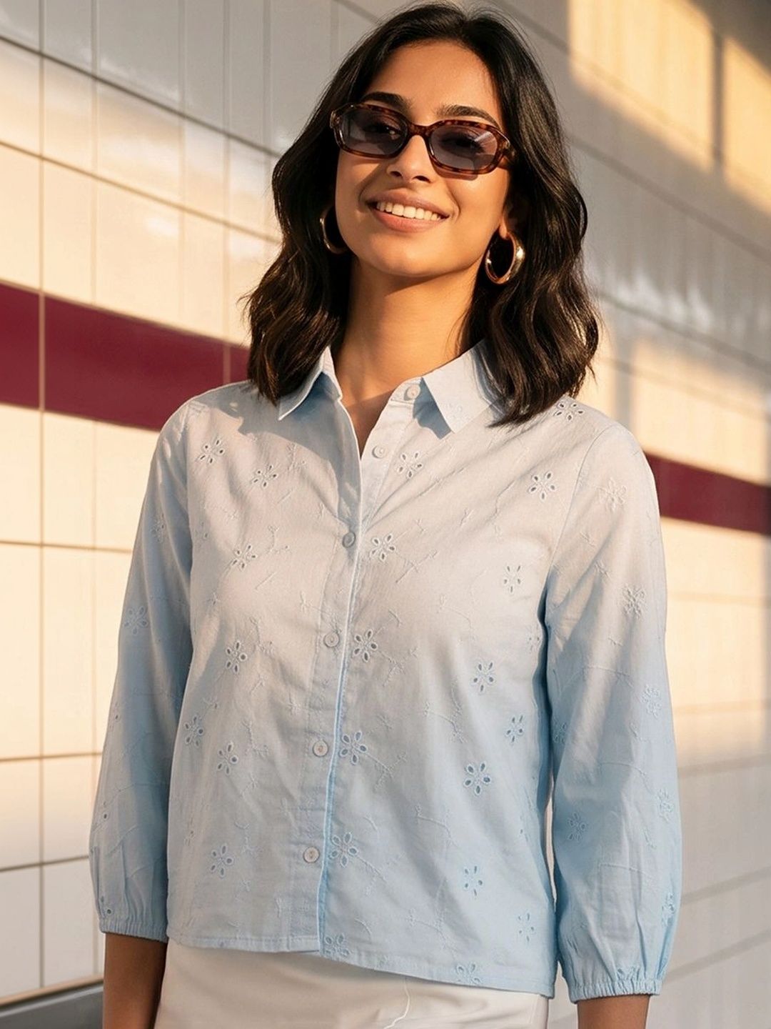 max Floral Embroidered Cotton Blend Top-picture-31