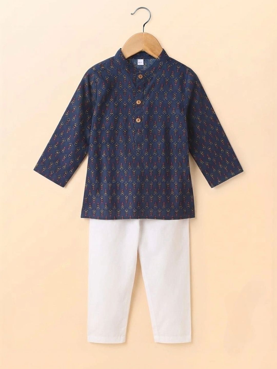 BAESD Boys Ethnic Motifs Printed Regular Kurta with Trousers-image-34