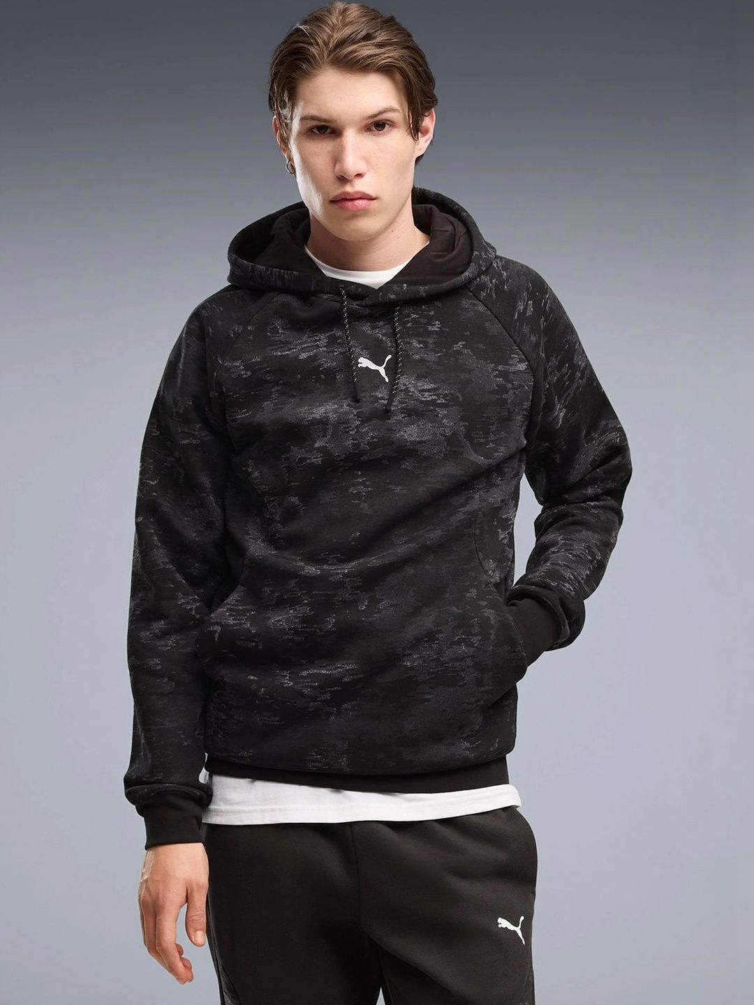 Puma Men Printed Hooded Sweatshirt