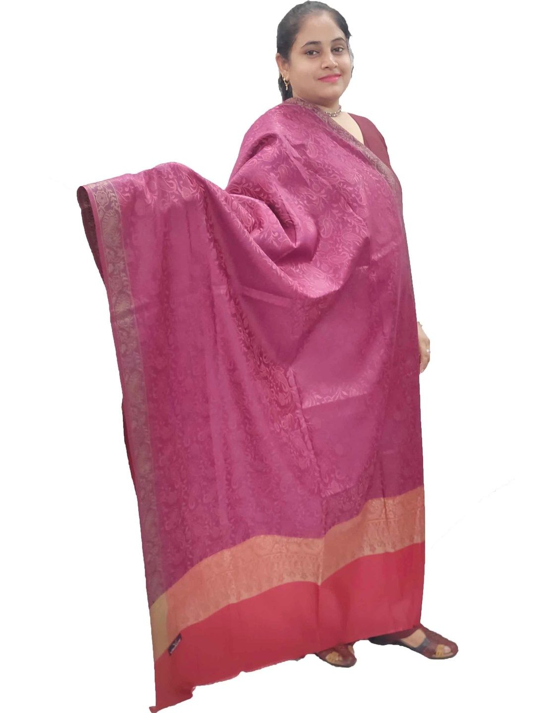 KAVIM Women Ethnic Motifs Woven Design Shawl-image-37