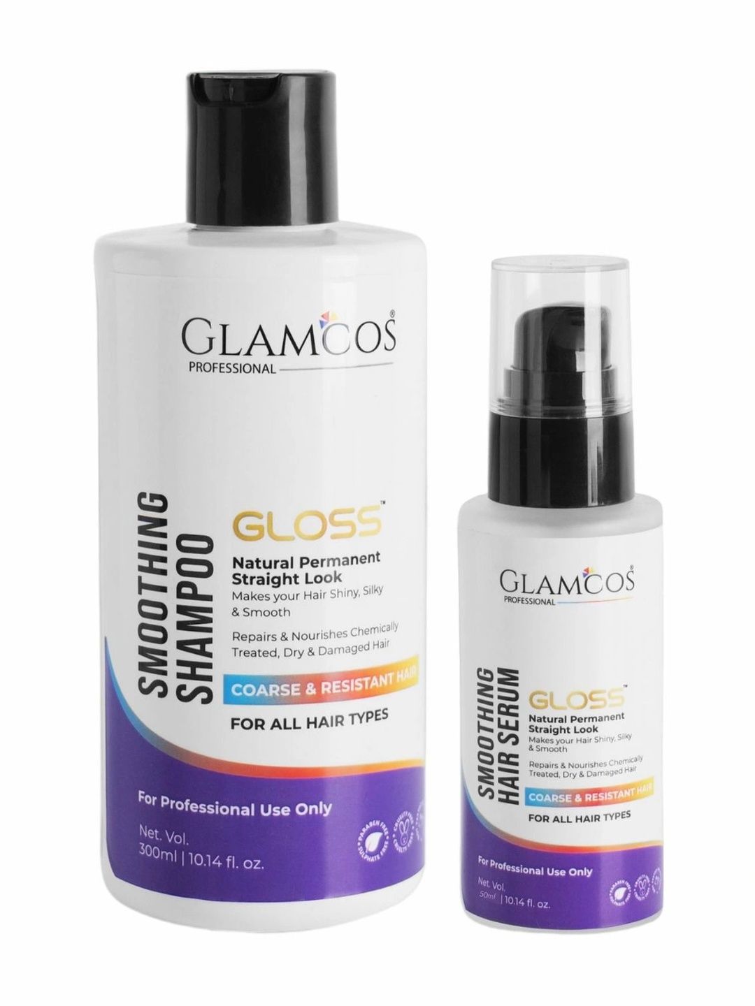 Glamcos Professional Set Of 2 Gloss Fusion Shampoo - 300 ml & Hair Serum - 30 ml-picture-41