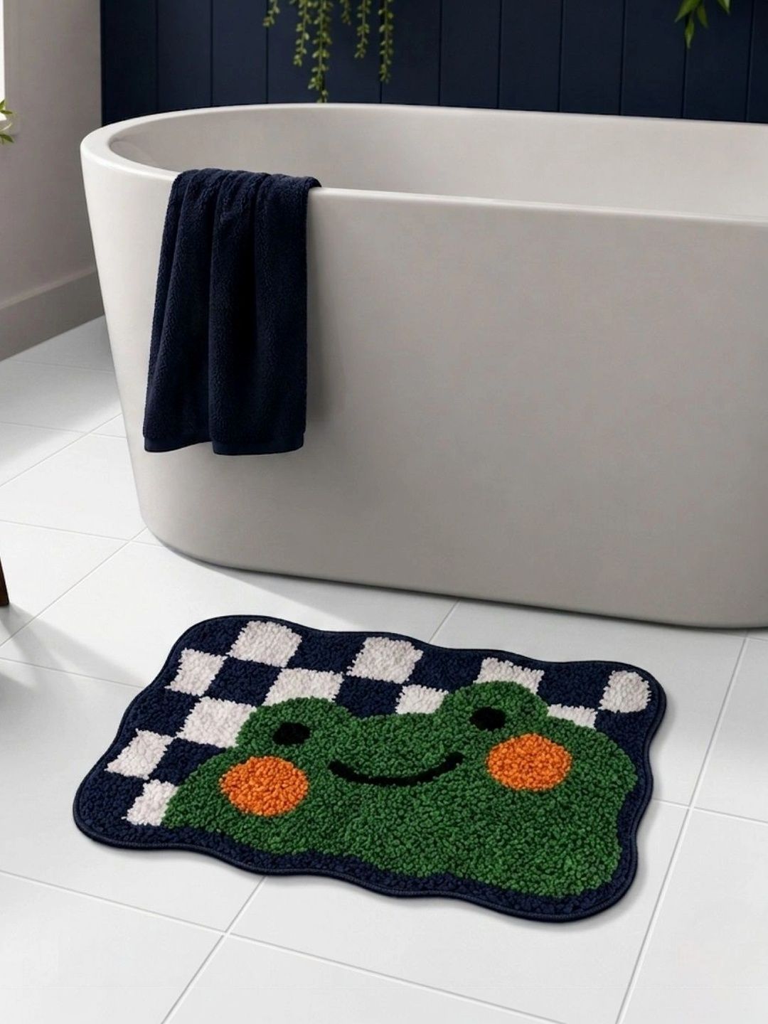 Homzz Green & White 450 GSM Anti-Skid Bath Rugs-picture-58
