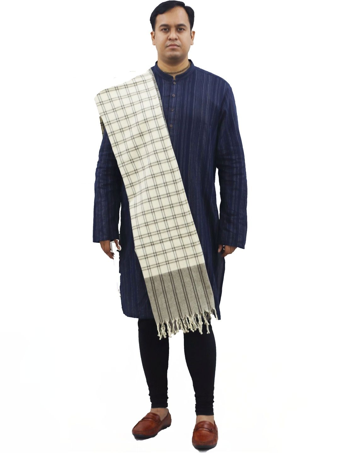 KAVIM Women Checked Printed Shawl-image-33