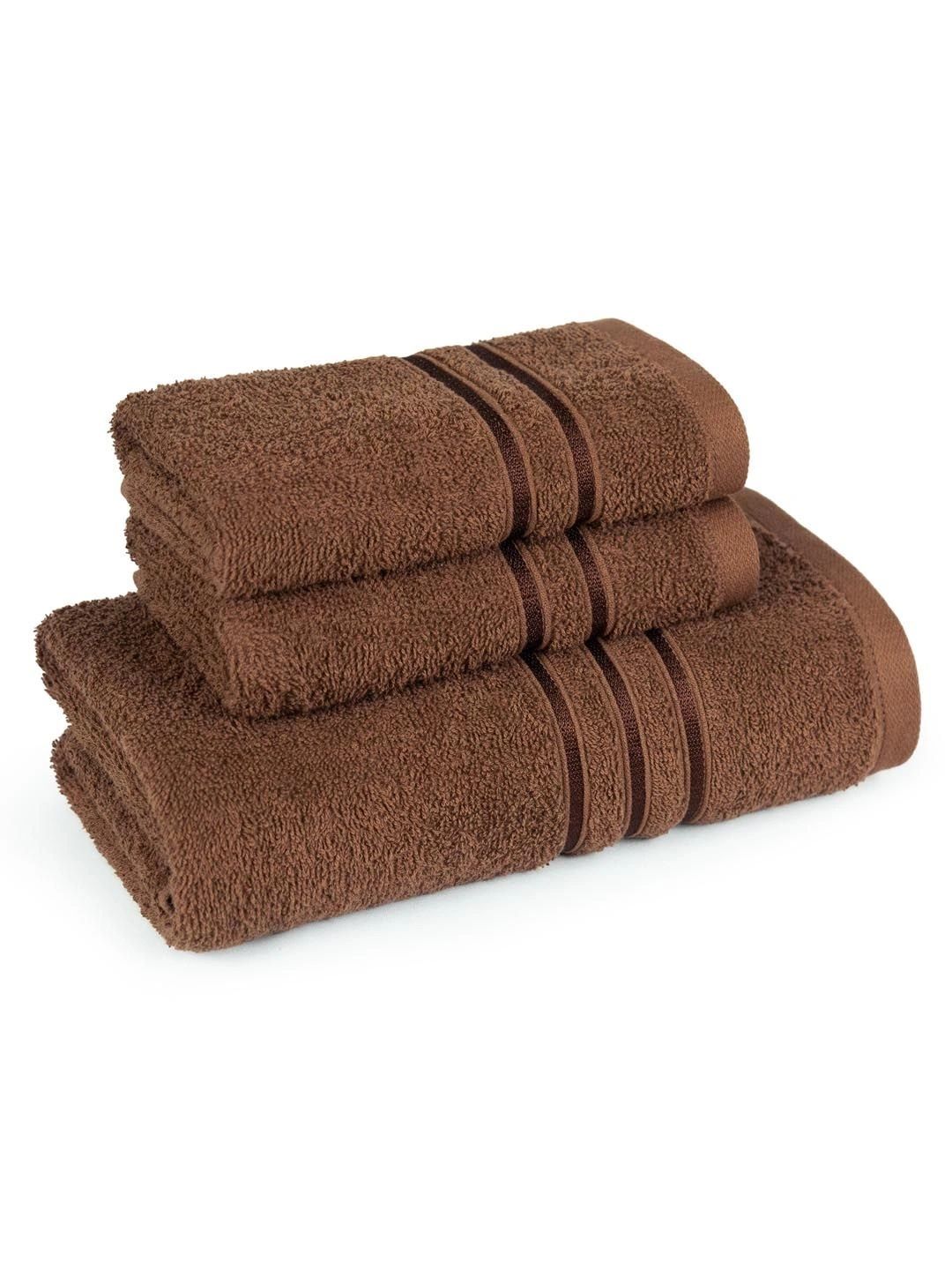 MYTRIDENT Brown 3 Piece Cotton 400 GSM Towel Set-image-38