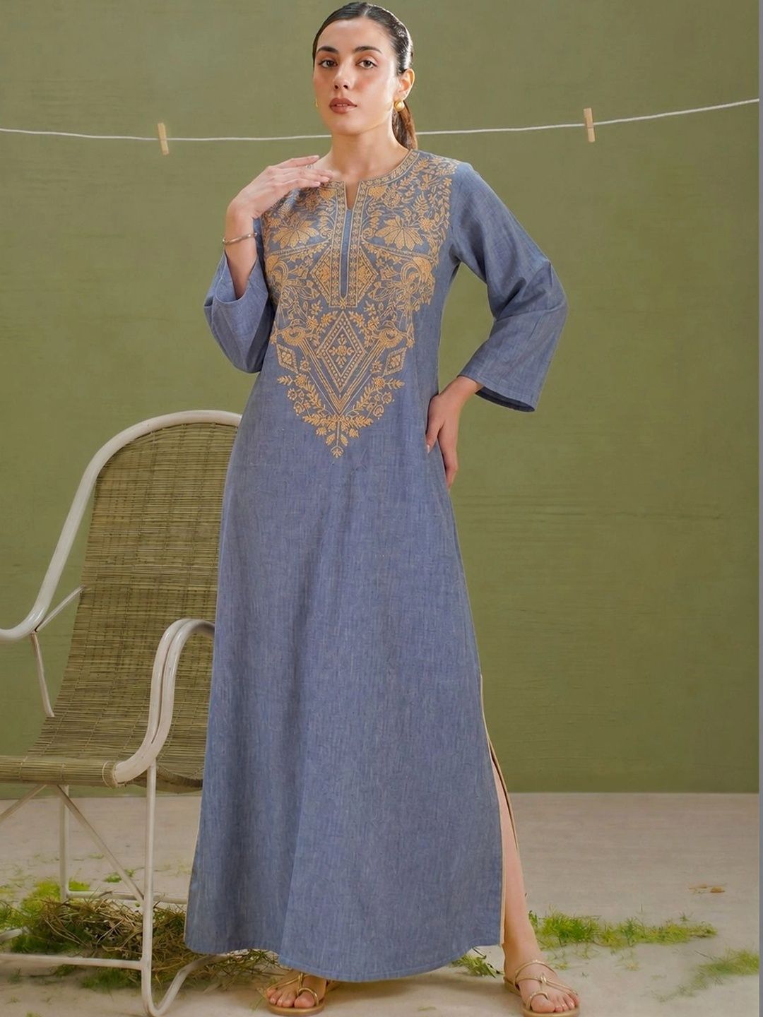 Anouk Ethnic Motifs Embroidered Thread Work Thread Work Kurti-picture-46