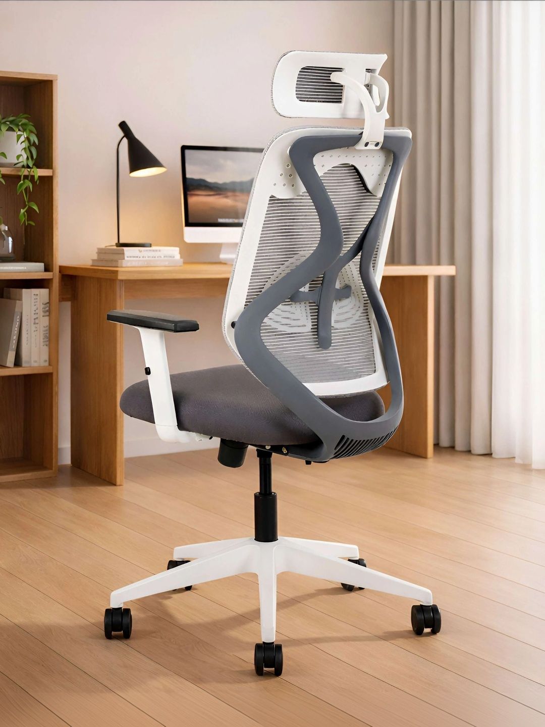 COZY CUB Grey Adjustable Seat Height Study Arm Chair Study Chair-picture-32