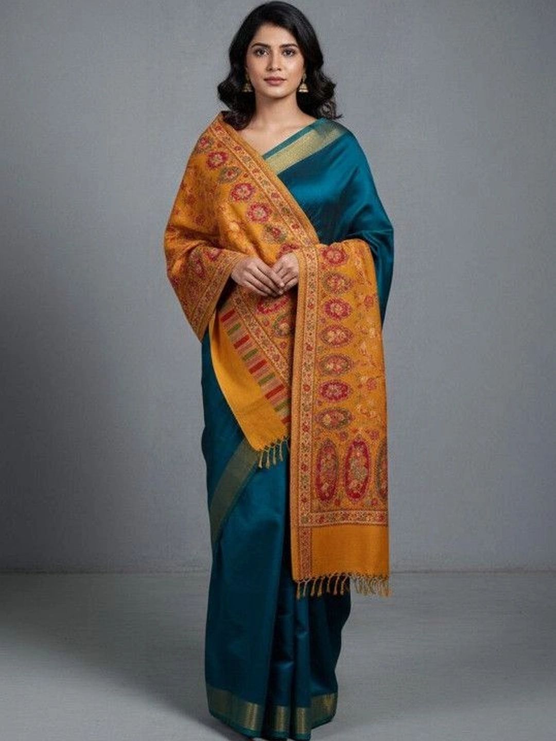 Sangria Women Ethnic Motifs Woven Design Shawl-picture-53