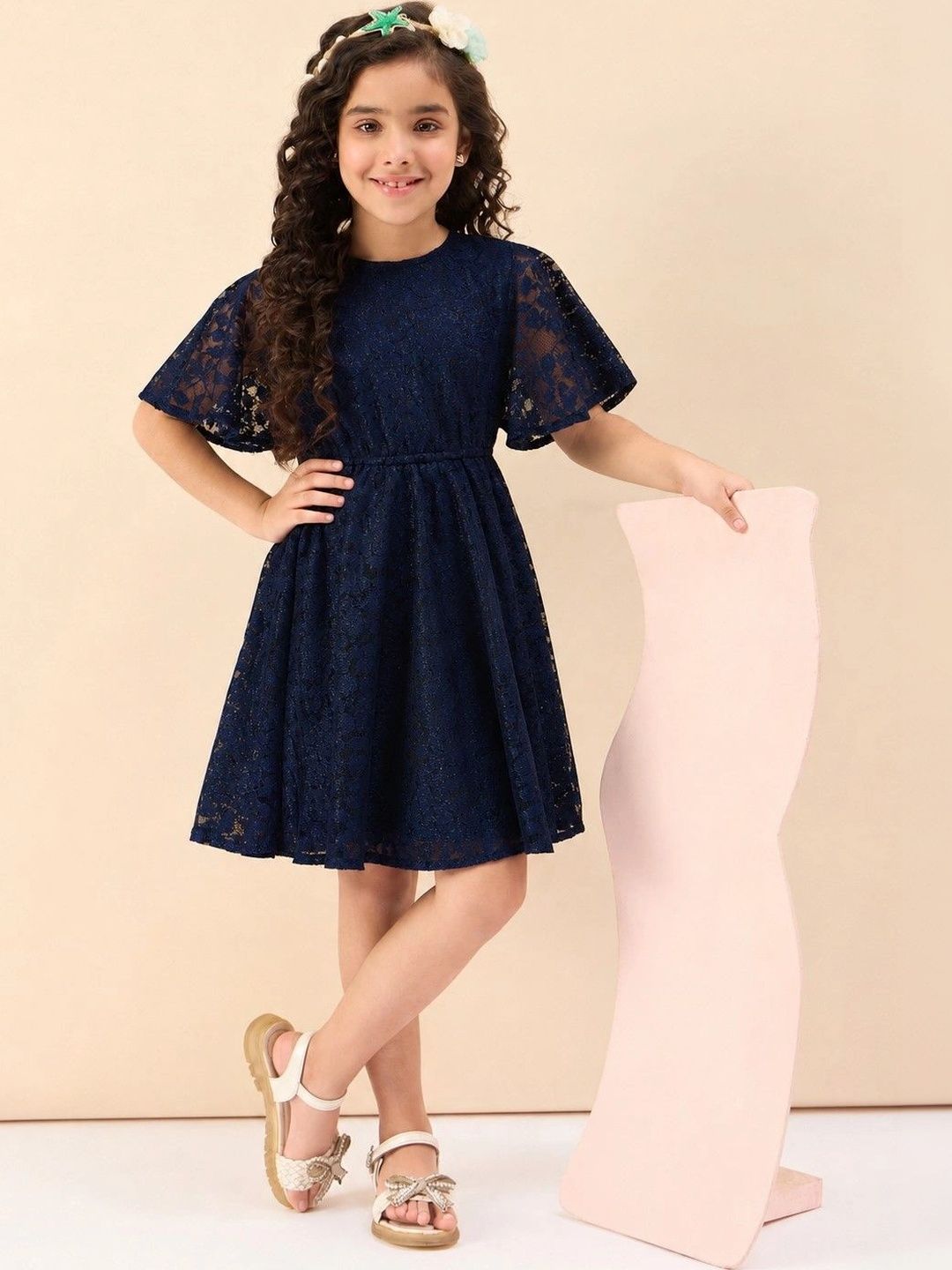 StyloBug Flared Sleeve Fit & Flare Dress-picture-21