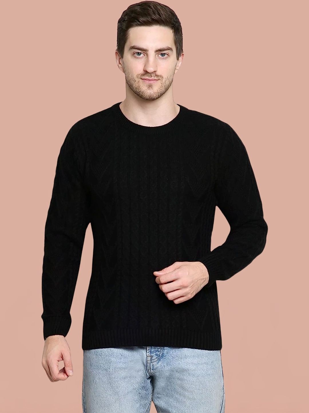 HAUTEMODA Men Cable Knit Woollen Pullover-picture-13