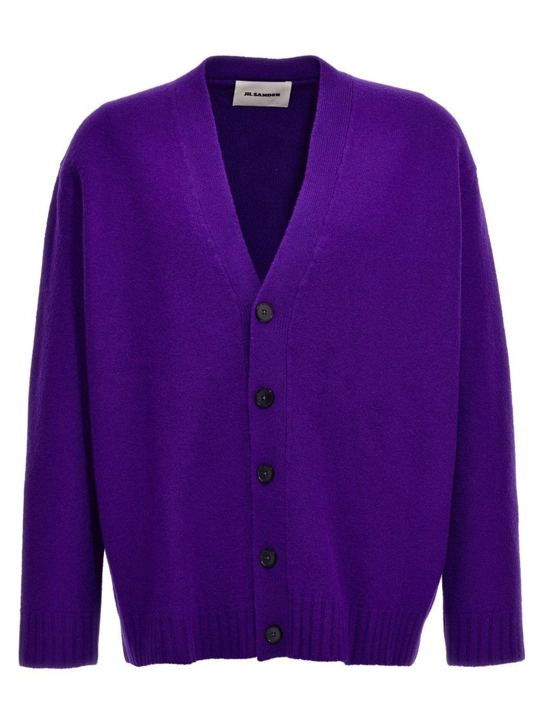 jil sander Purple Solid V-Neck Cardigan-picture-56