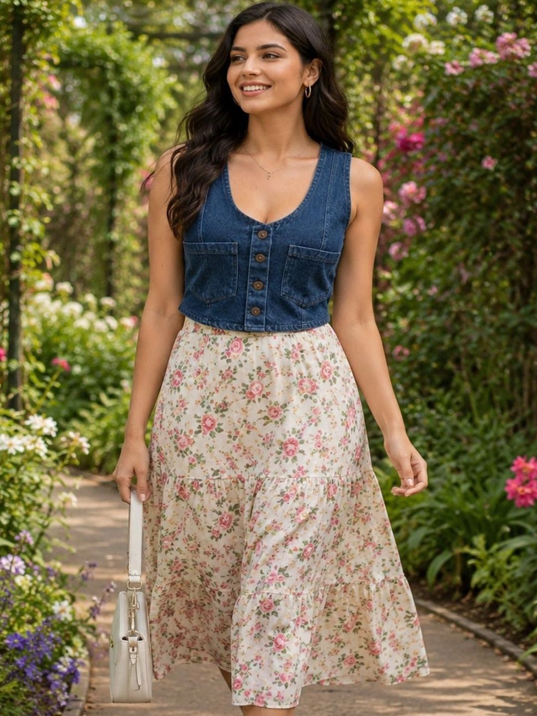 PURVIT V-Neck Denim Waistcoat-picture-34