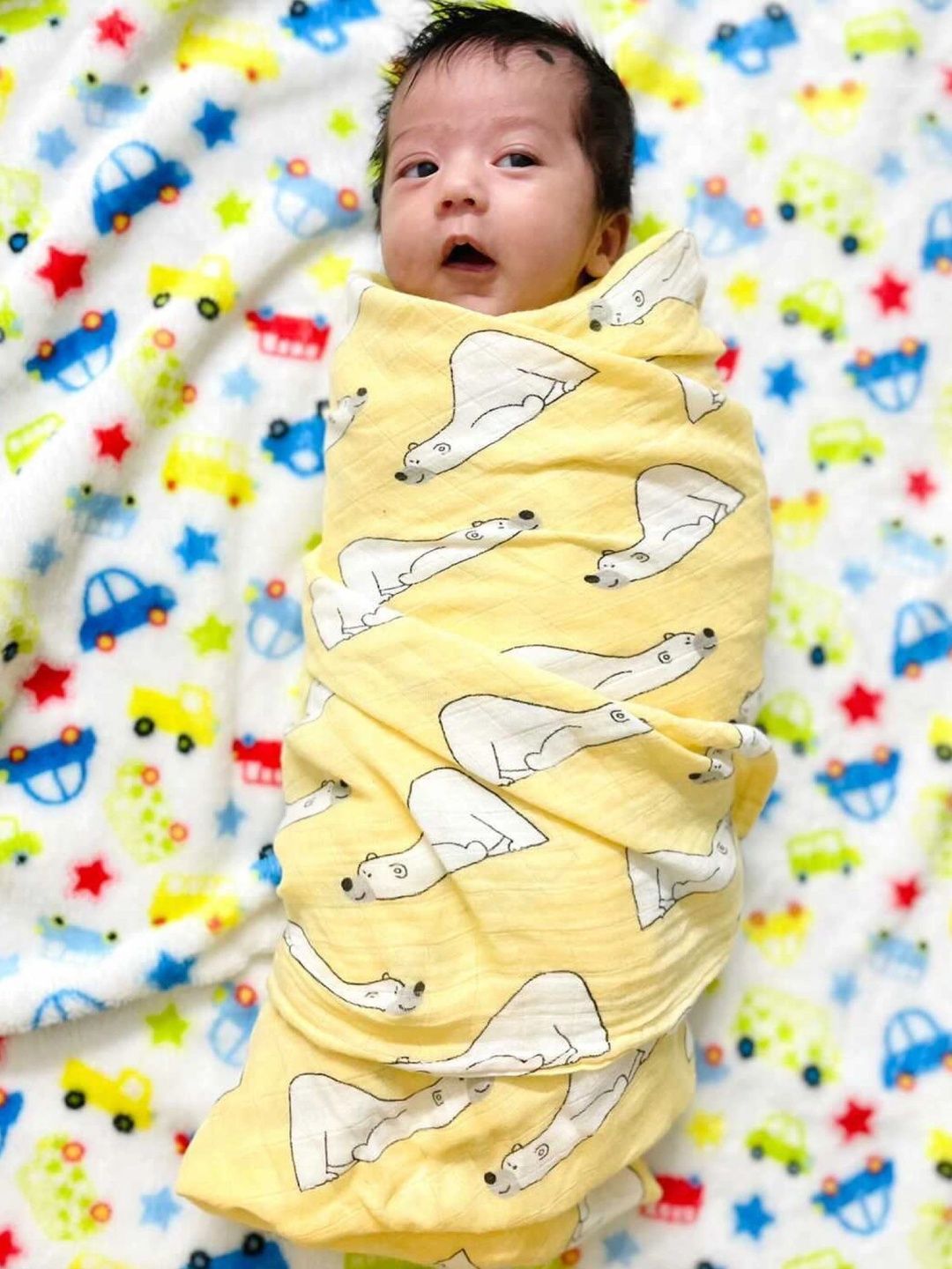 DOTMOM Set Of 3 Printed Antibacterial Bamboo Swaddle-picture-20