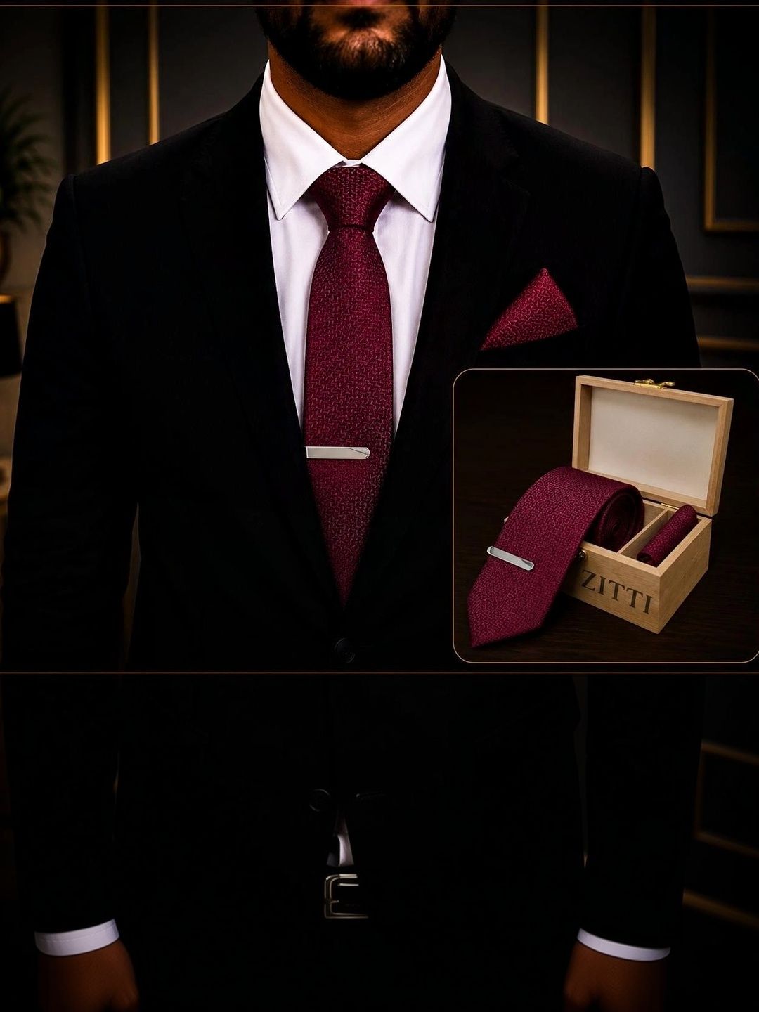 ZITTI Men Woven Design Broad Tie-picture-47