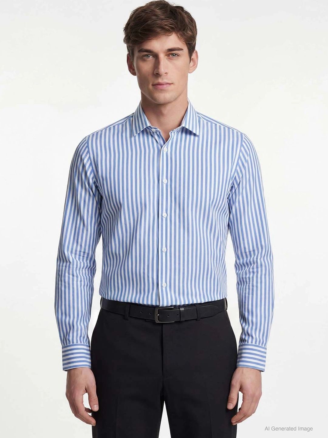 Red Tape Shirts for Men in Blue | Striped Full Sleeve Shirt-picture-25