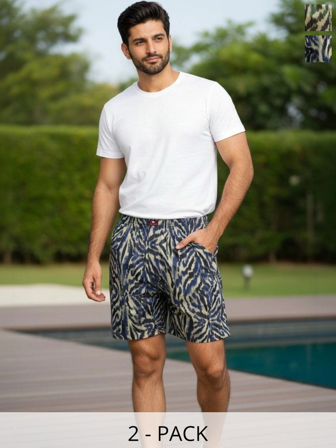 DEVOILER Pack Of 2 Printed Mid-Rise Boxers-picture-13