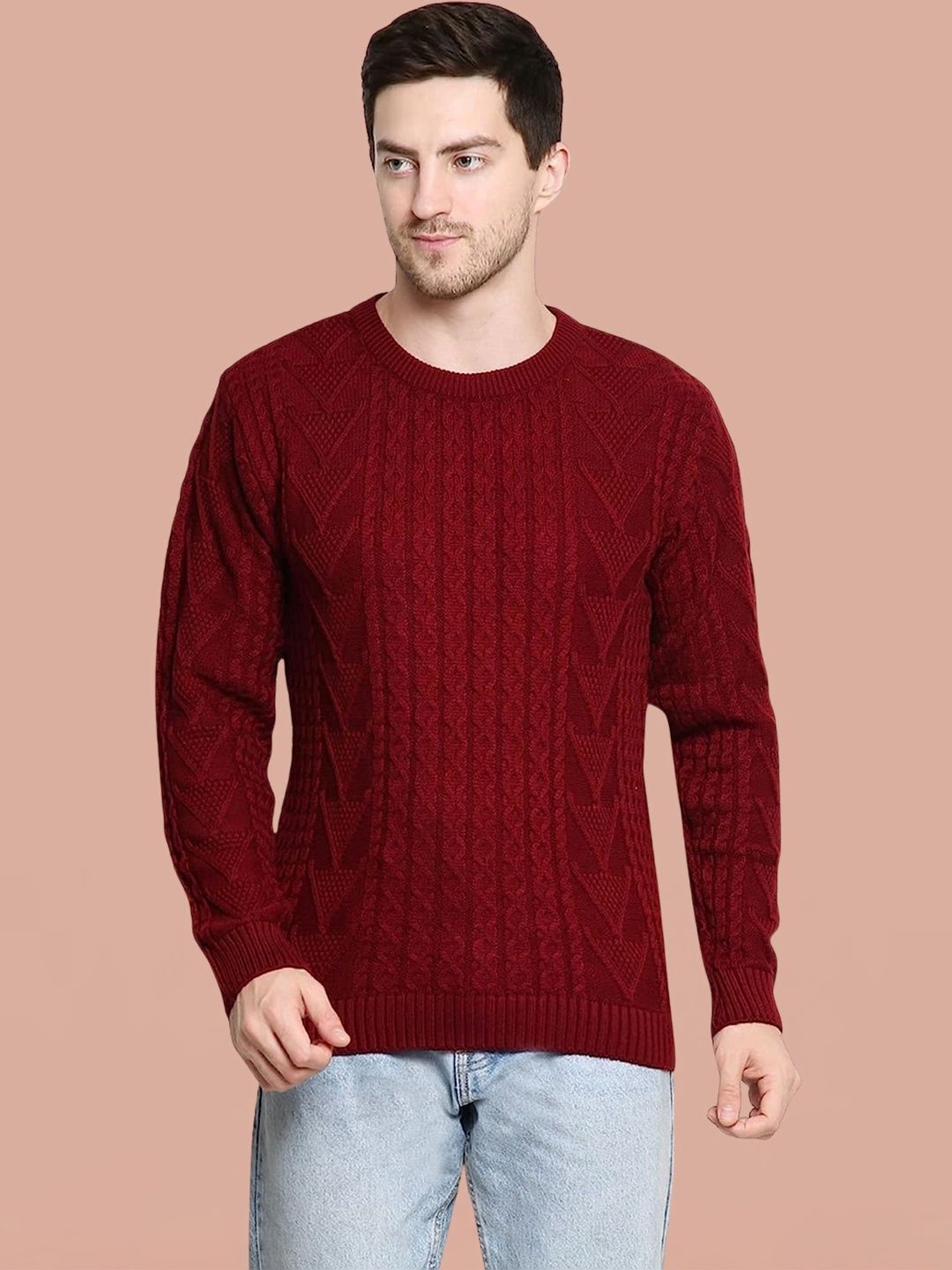 HAUTEMODA Men Cable Knit Woollen Pullover-picture-23