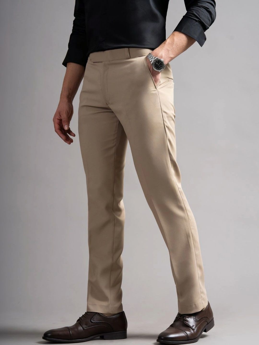 PAUL STREET Men Classic Slim Fit Trousers-picture-49