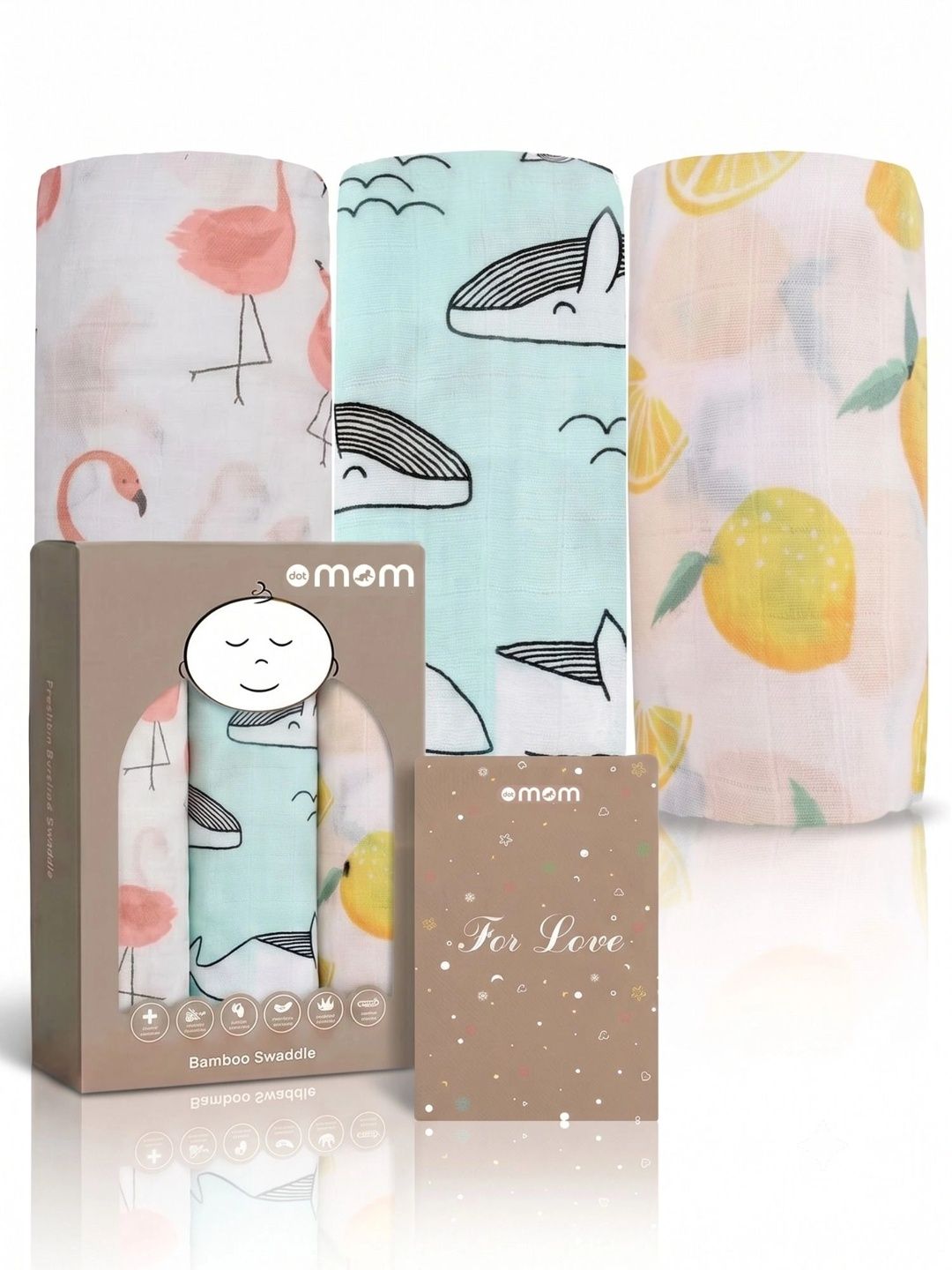 DOTMOM Set Of 3 Printed Antibacterial Bamboo Swaddle-picture-24
