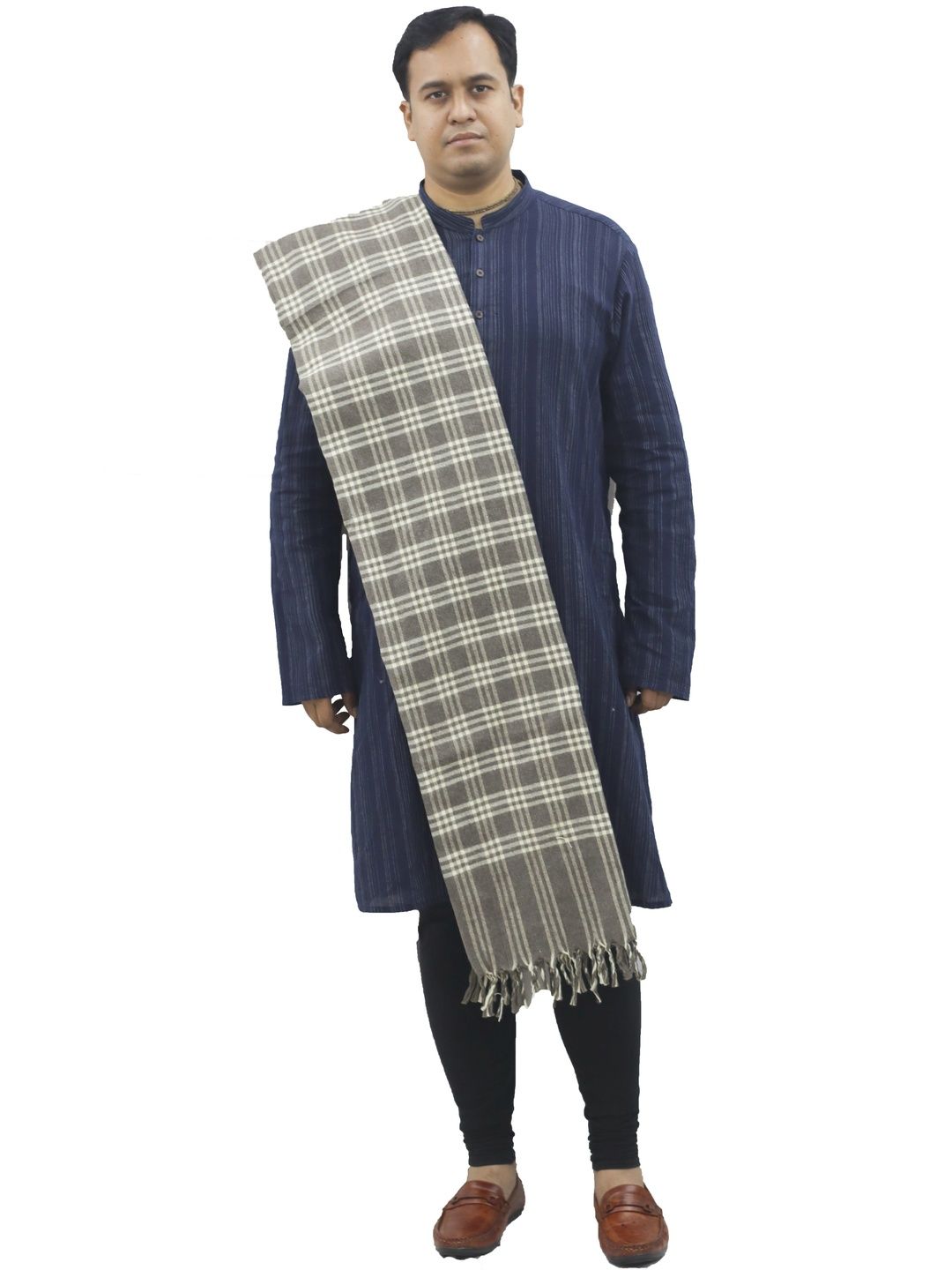 KAVIM Women Checked Woven Design Shawl-picture-30