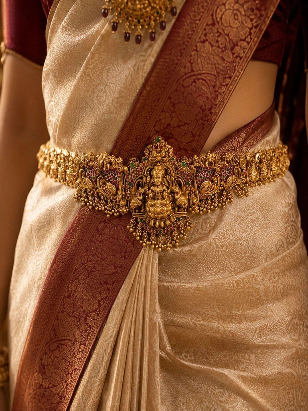 vama Gold Plated Traditional Waist Belt Laxmi Kamarbandh Vaddanam Temple Jewellery For Women-picture-8