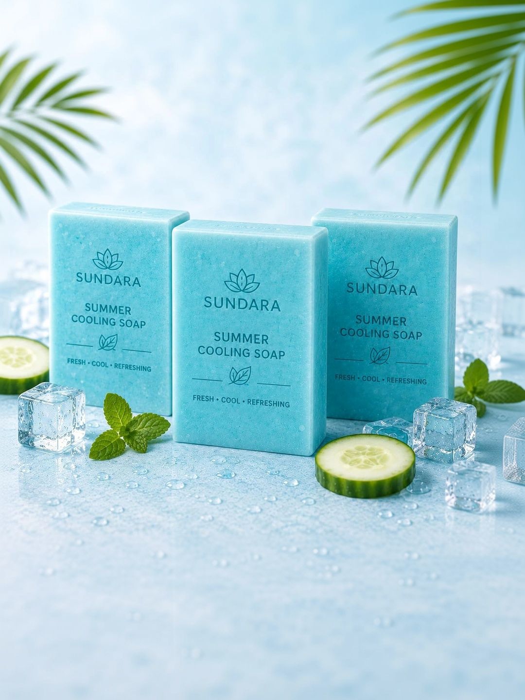 SUNDARA Set Of 3 Summer Cooling Soap With Menthol - 100 g Each-image-17