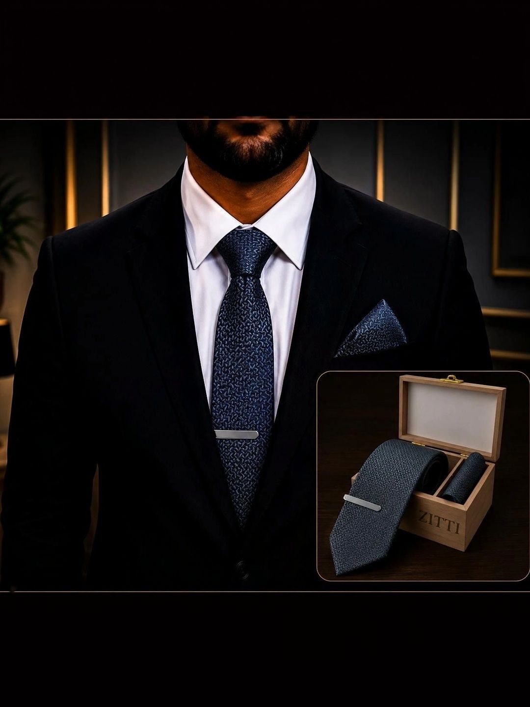 ZITTI Men Woven Design Broad Tie-picture-33