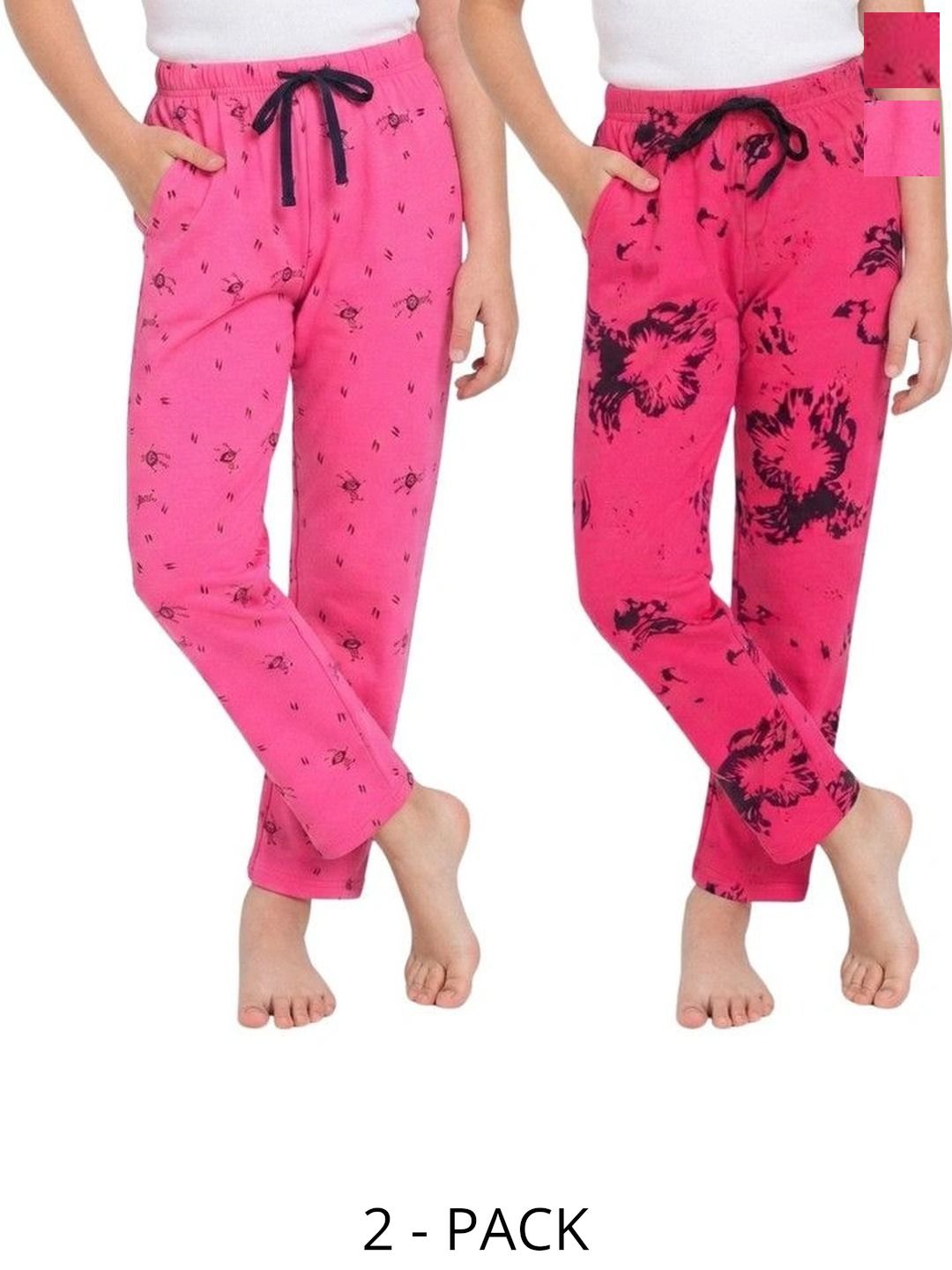MYO Kids Pack Of 2 Printed Cotton Lounge Pants-picture-34