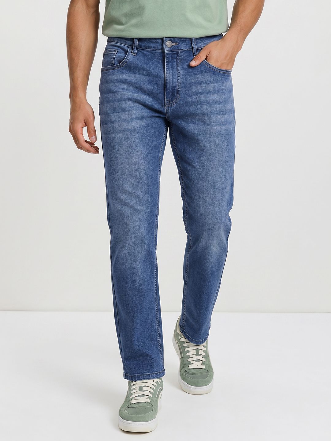 Roadster Men Regular Fit Low Distress Jeans-picture-15