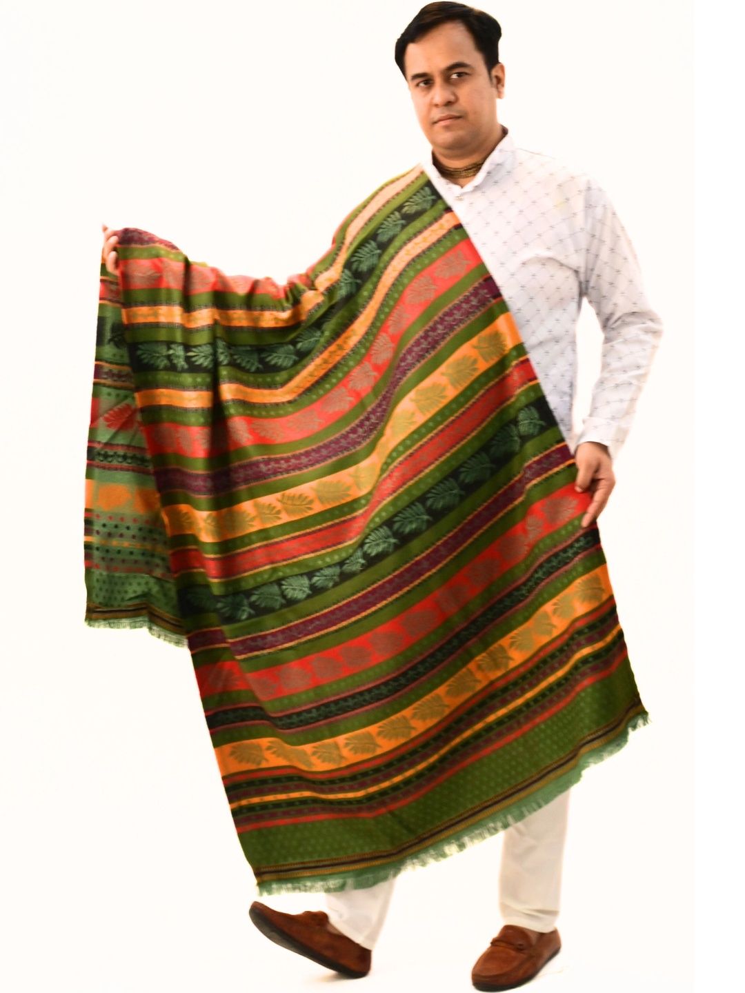 KAVIM Women Ethnic Motifs Woven Design Shawl-image-39