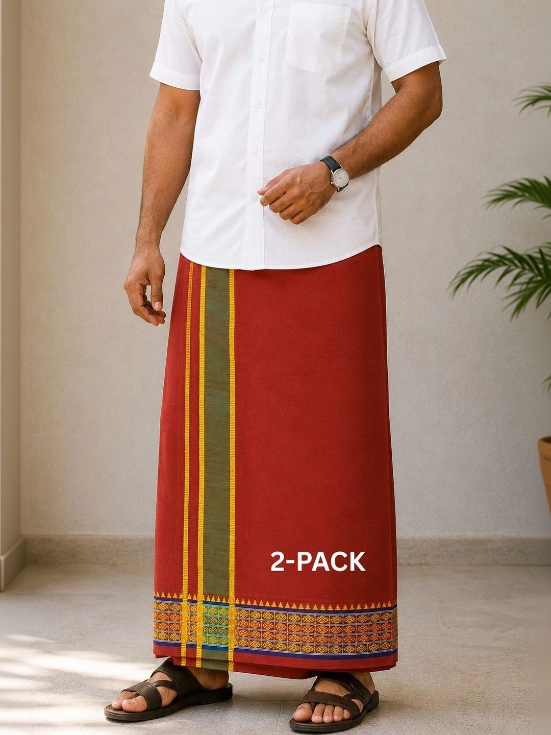 Sharan Elegance Men Embroidered Cotton Dhoti Dhotis-picture-52