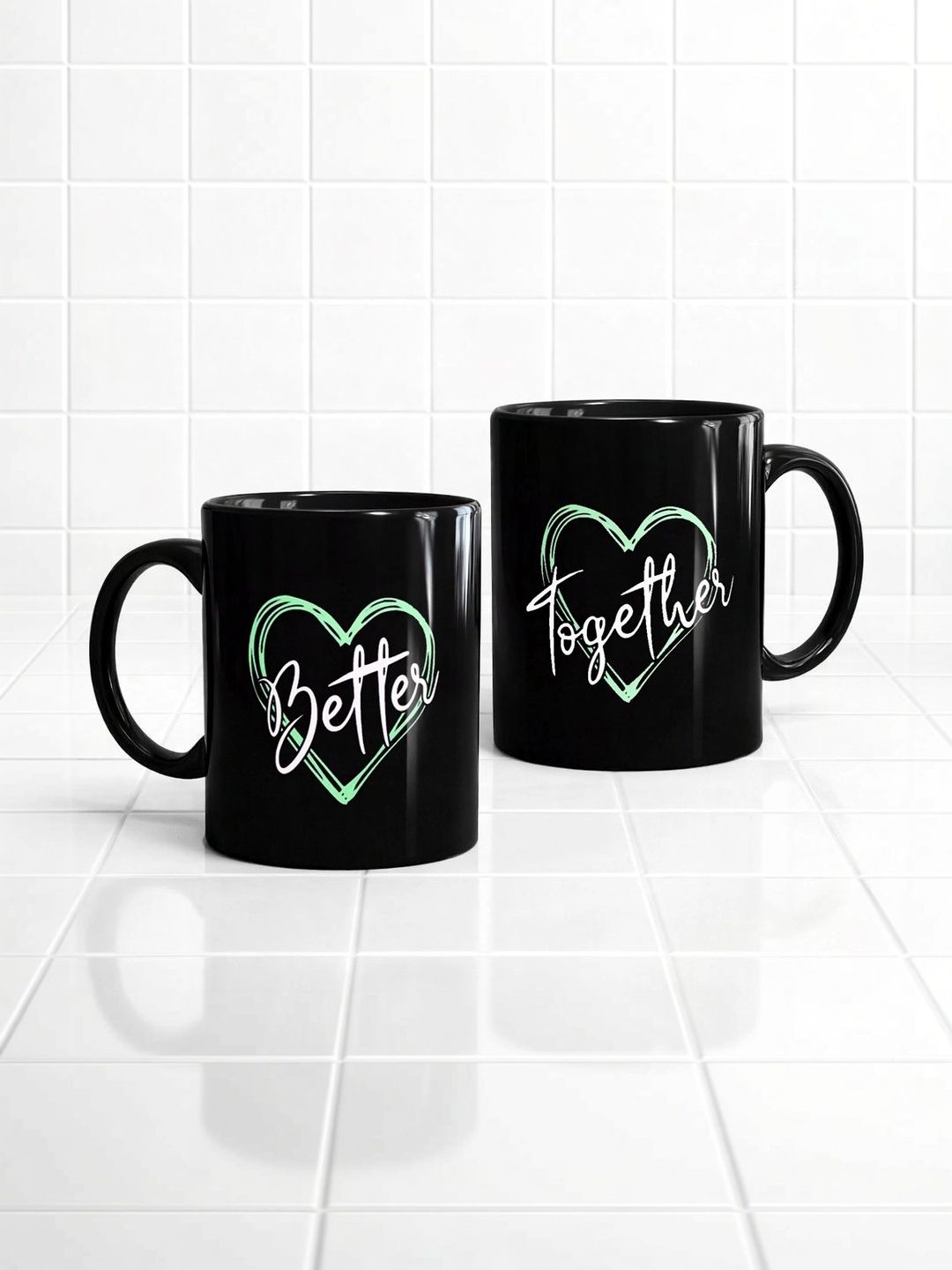 Myntra Elegant Homes Black Text or Slogans Printed Ceramic Glossy Mugs Set of Cups and Mugs-image-31