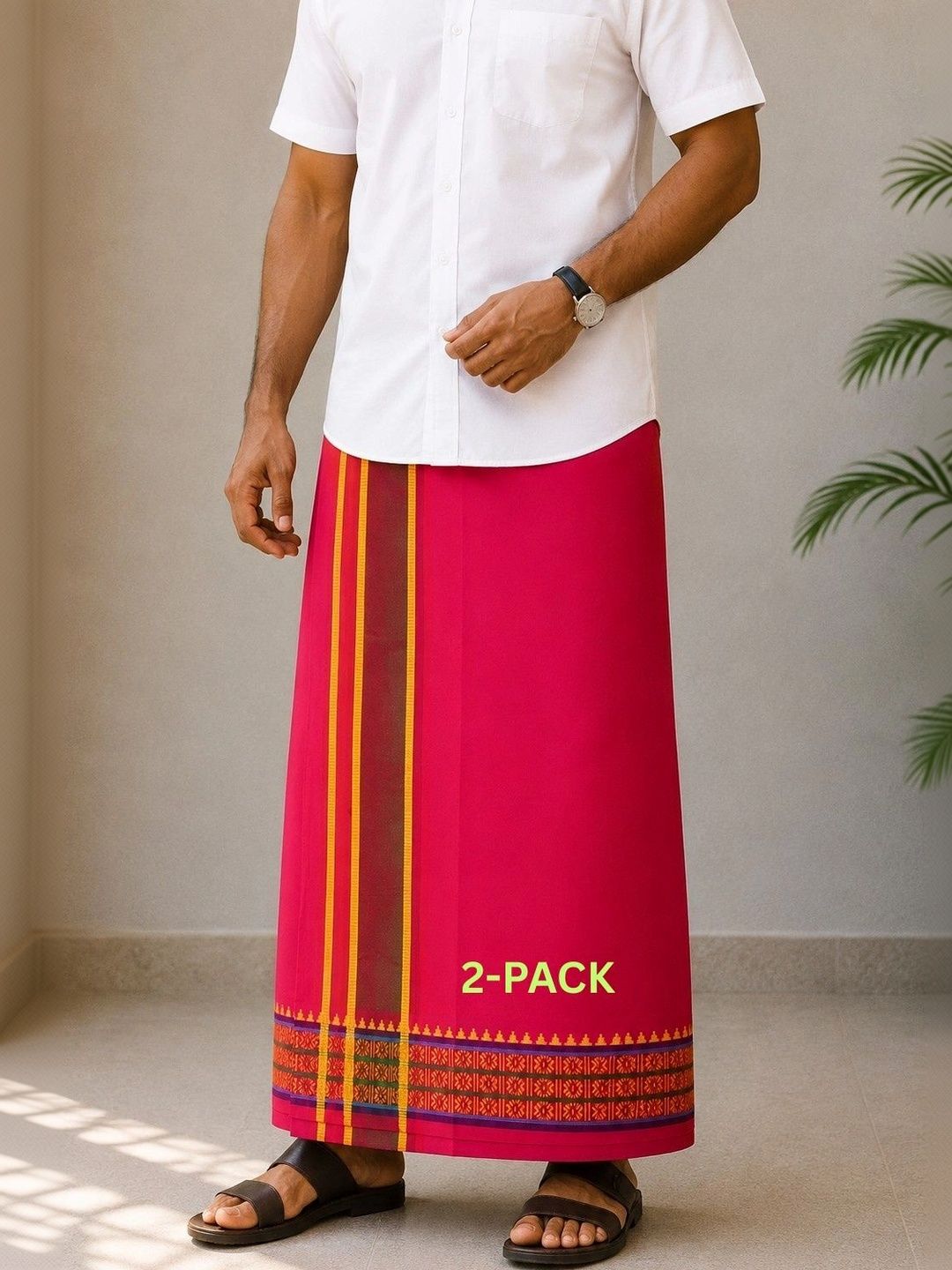 Sharan Elegance Men Striped Cotton Dhoti Dhotis-picture-21