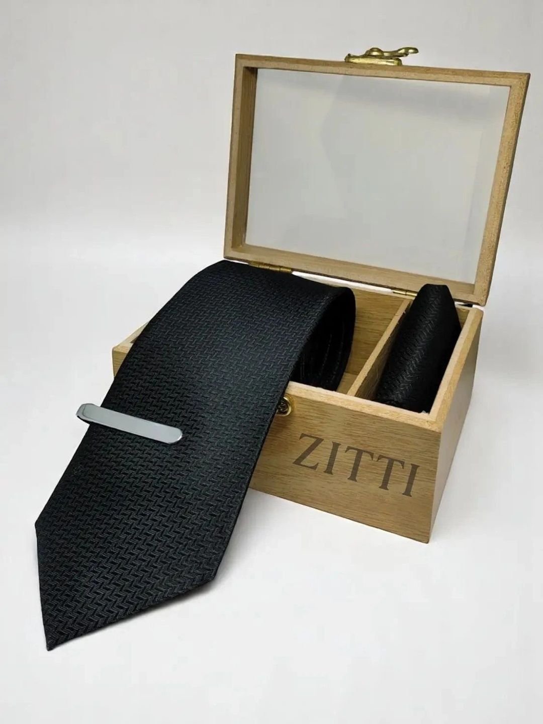ZITTI Men Woven Design Broad Tie-picture-18