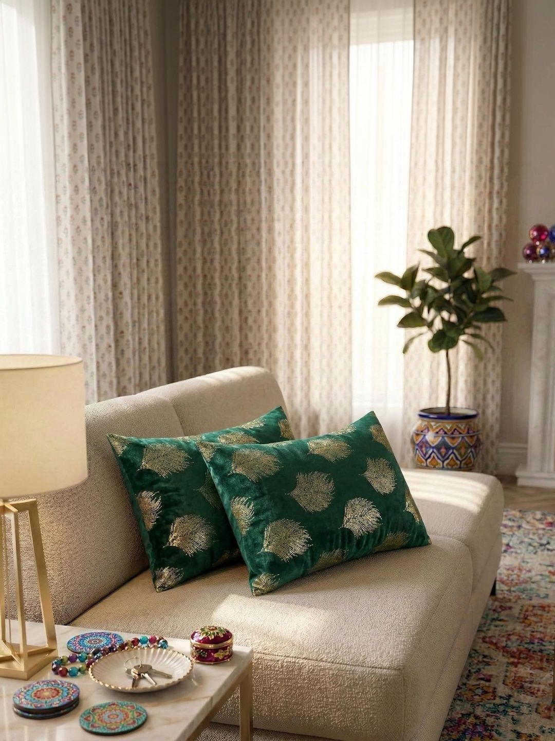 RD TREND Green Set of 2 Rectangle Cushion Covers-image-35