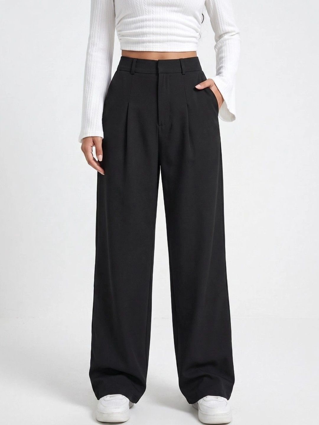 glitchez Women High-Rise Easy Wash Trousers-picture-15