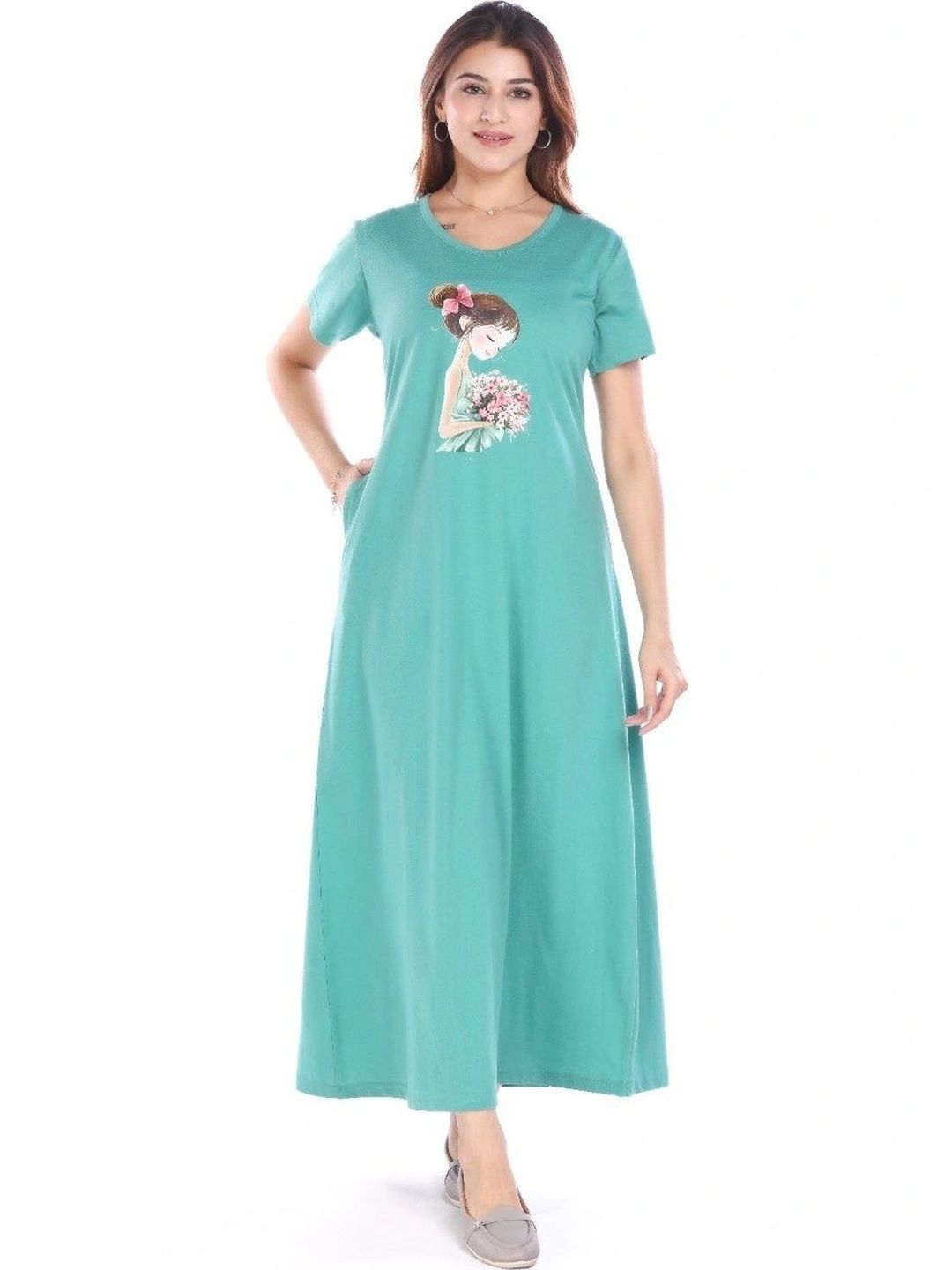 E-MAX Printed Maxi Nightdress-picture-29