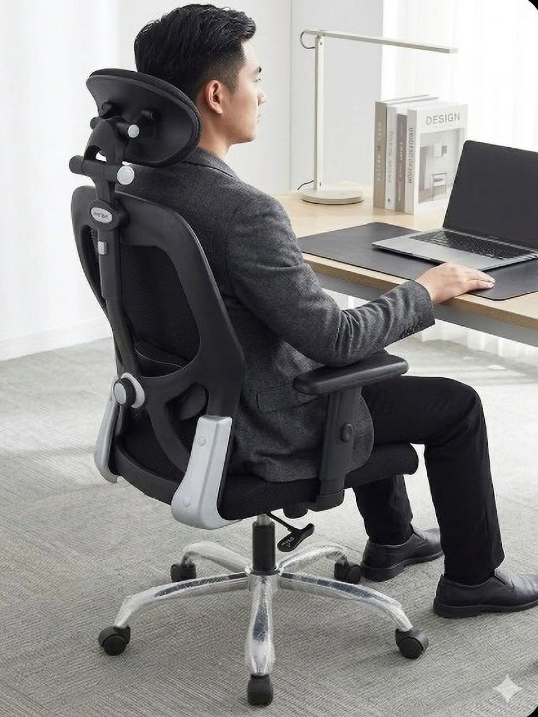 COZY CUB Black Adjustable Seat Height Study Arm Chair-image-16