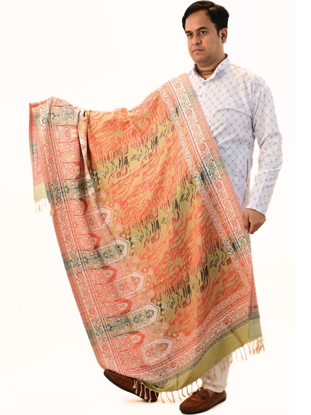 KAVIM Women Ethnic Motifs Woven Design Shawl-image-34