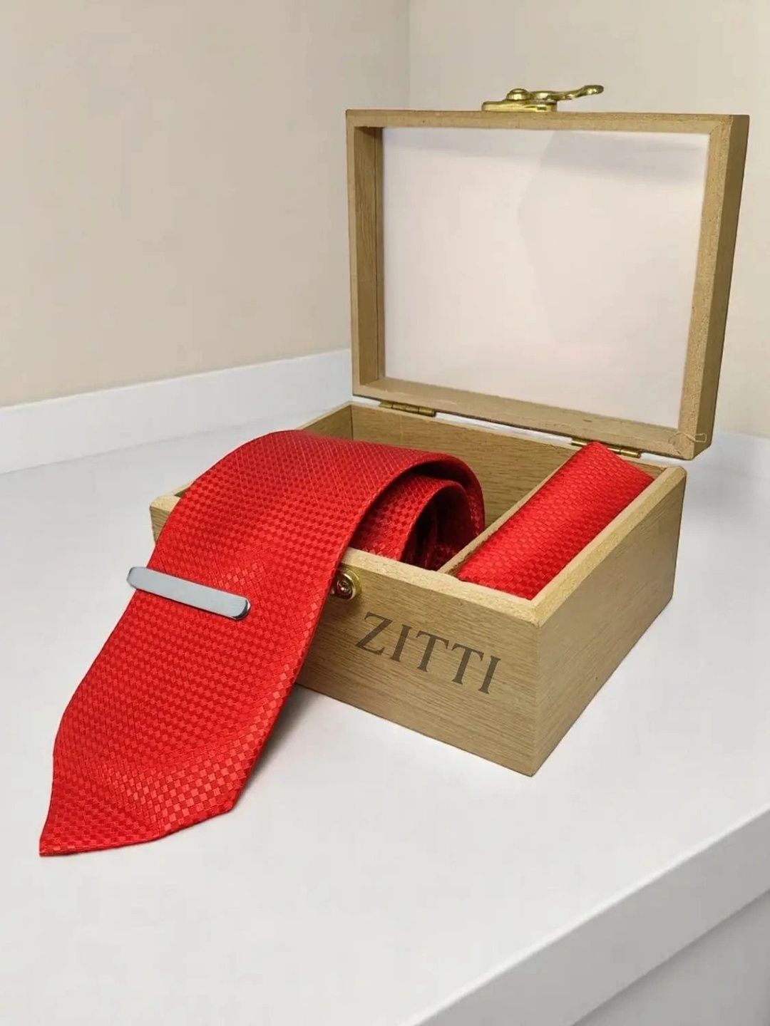 ZITTI Men Woven Design Broad Tie-picture-25