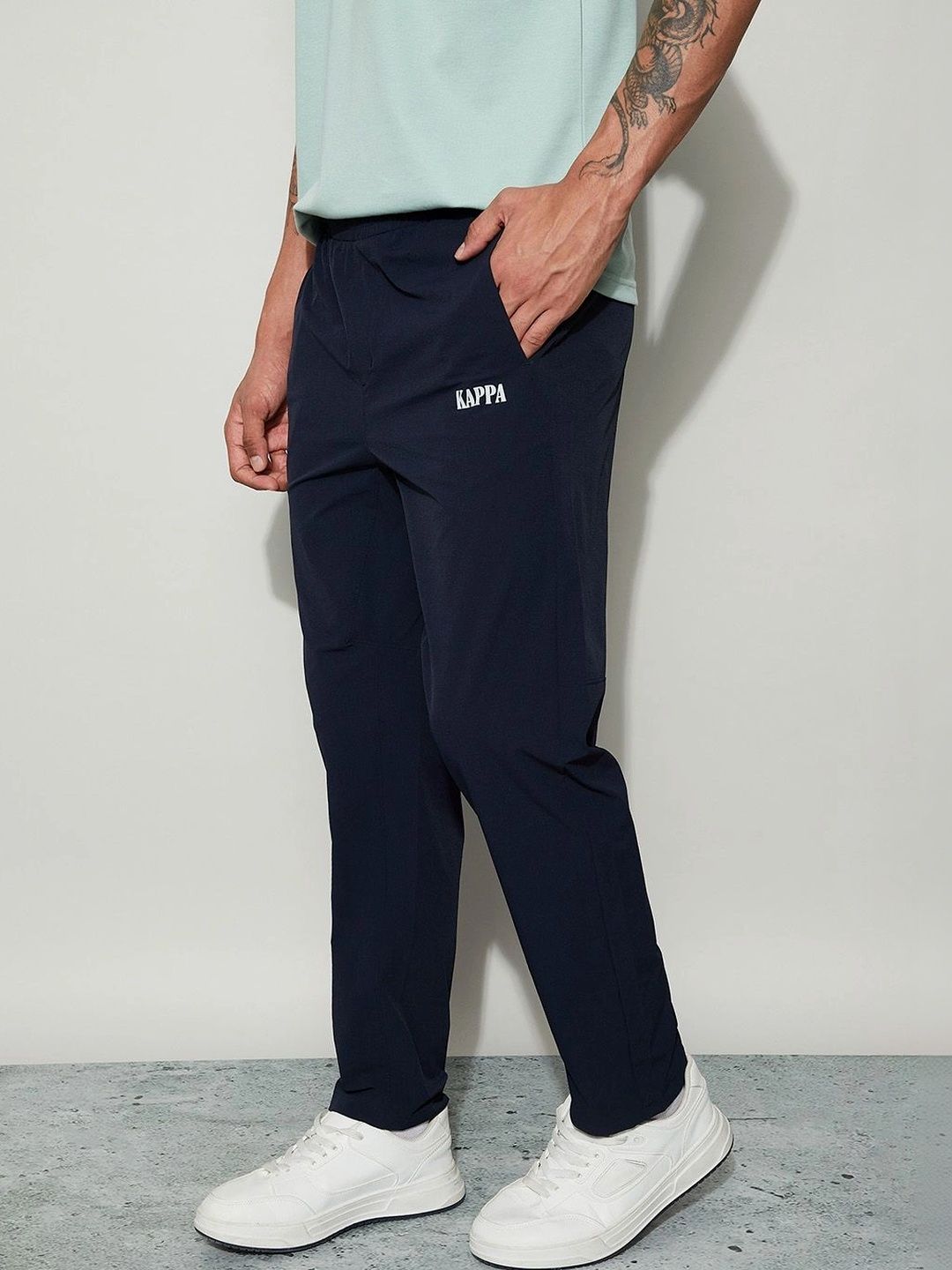 Kappa Men Regular Fit Brand Logo Training Track Pants-picture-15