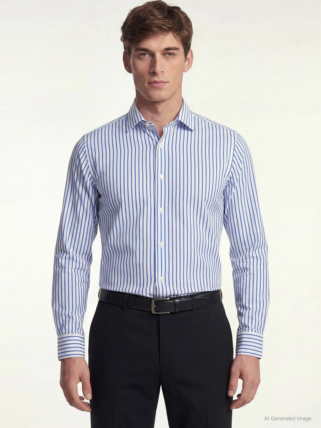 Red Tape Shirts for Men in Blue | Striped Full Sleeve Shirt-picture-15