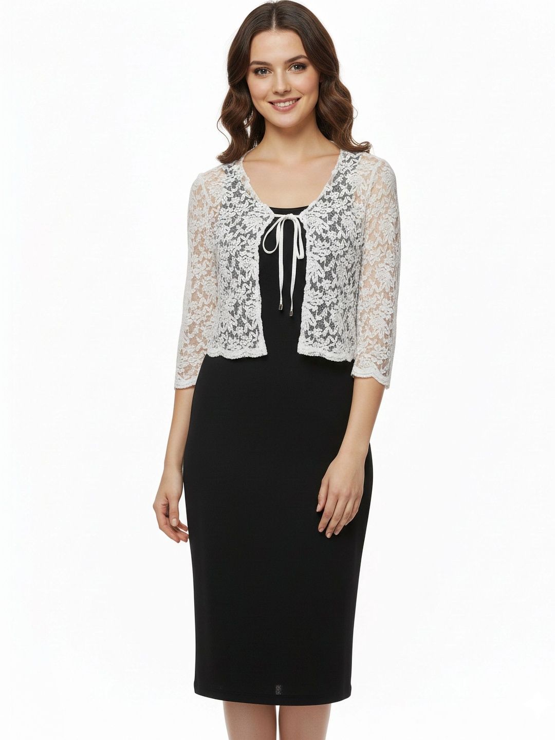 AOL Women Party Embroidered Crop Tie-Up Shrug-image-40