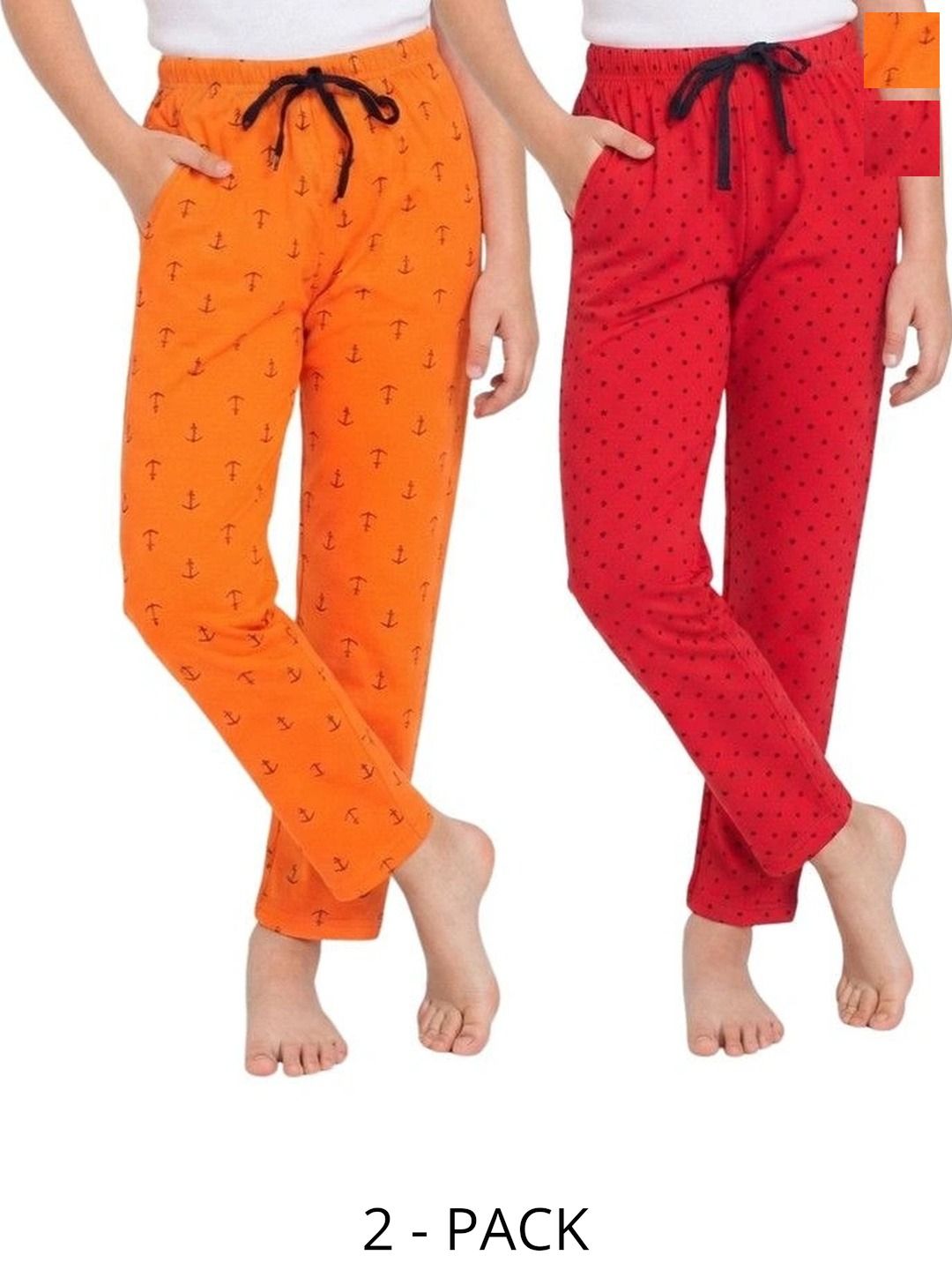 MYO Kids Pack Of 2 Printed Cotton Lounge Pants-picture-22
