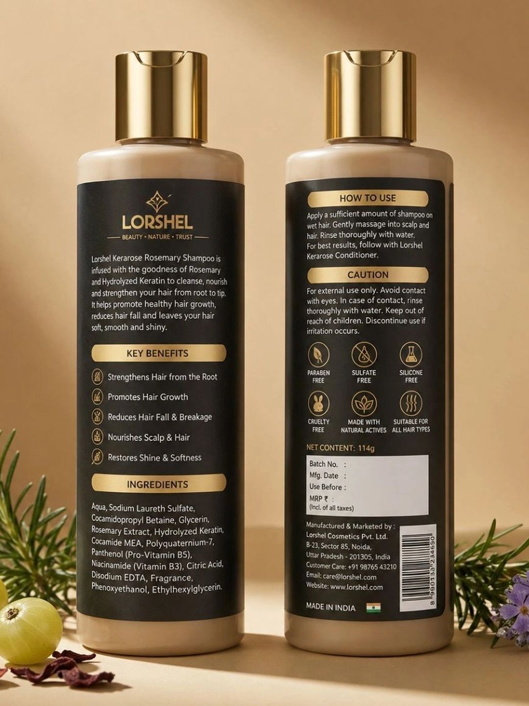lorshel Set Of 2 Kerarose Rosemary Hydrolyzed Shampoo- 114 g Each-picture-47